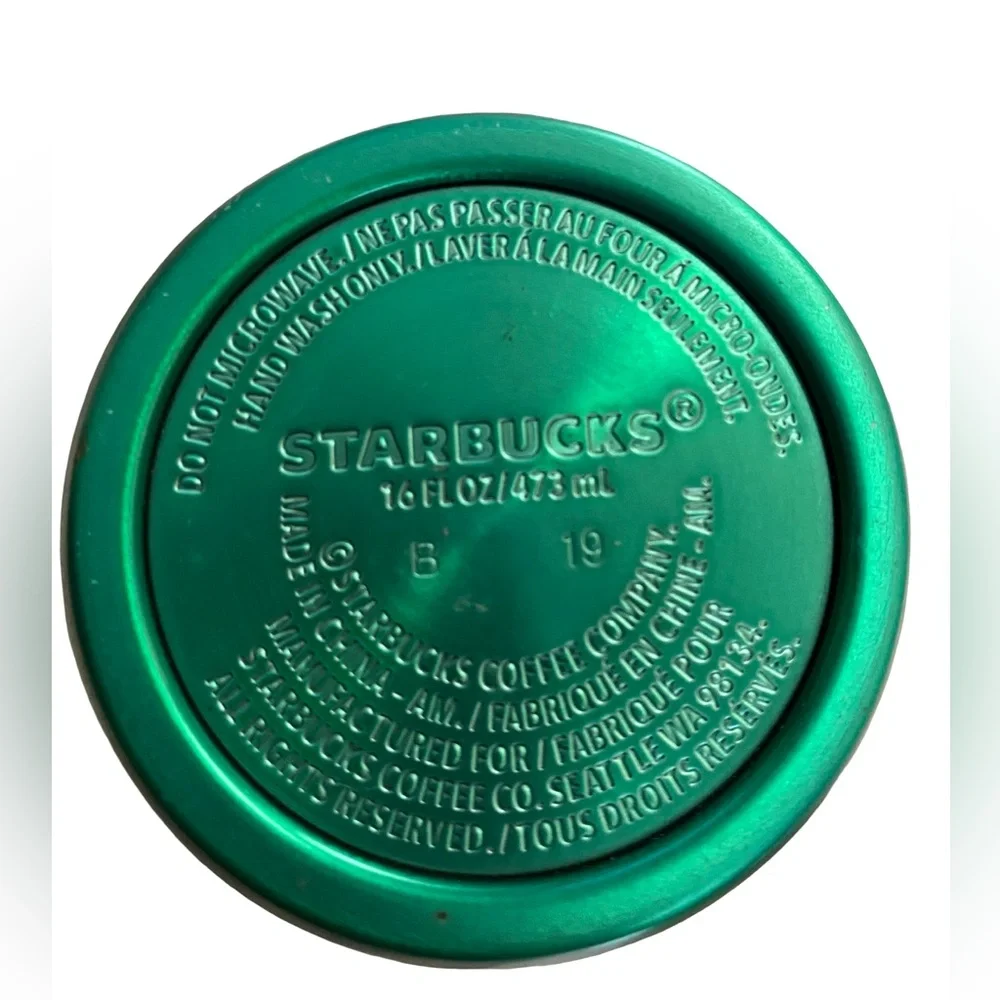 Starbucks HOLIDAY‎ 2019 Green Confetti Stainless Steel Tumbler Flip-Top 16oz